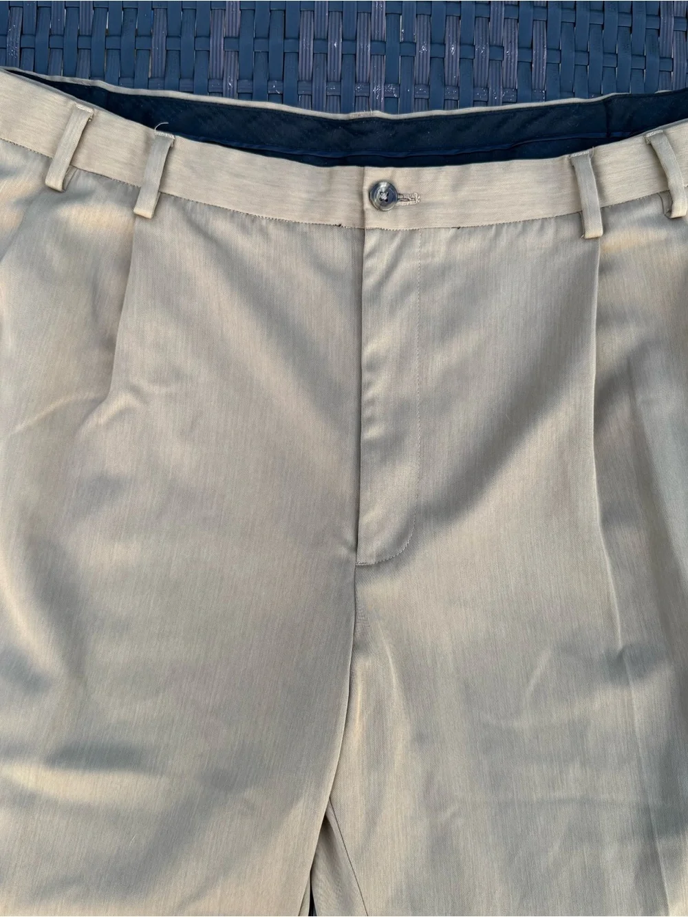 Izod Men's Khaki Pleated Front Chinos